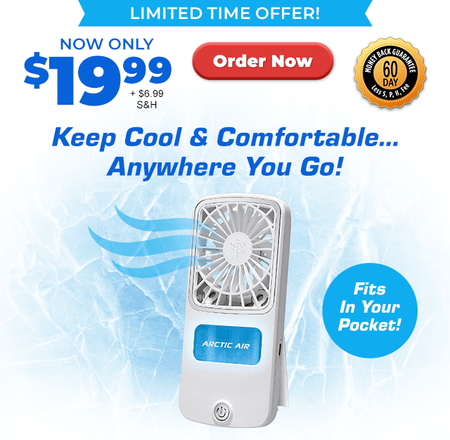 Arctic Air® Pocket Chill - Personal Air Cooler Fits in Your Pocket